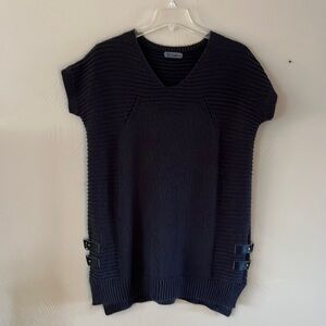 Cupshe short sleeve sweater buckles on side ribbed detail on sides and back